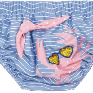 Maillot de bain – crabe – bleu/rose – 6/12 mois