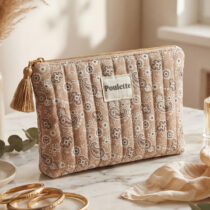 pochette plate beige