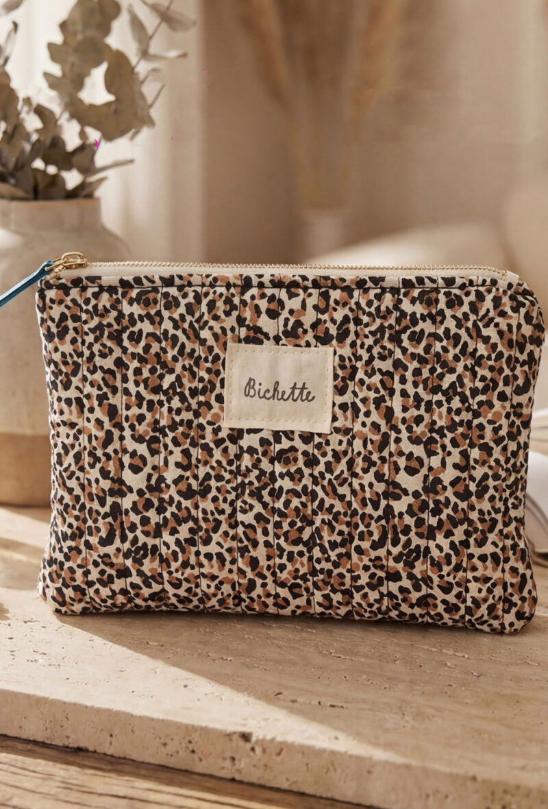 Pochette plate bichette léopard
