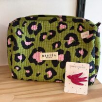 trousse L léo vert et rose
