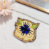Broche artisanale hibiscus jaune