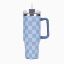 thermos damier bleu