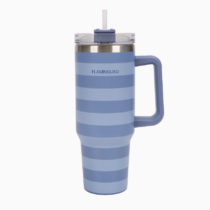 thermos mug rayures bleu