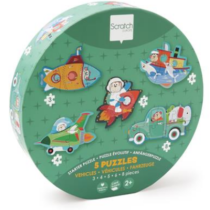 coffret puzzle évolutif véhicules