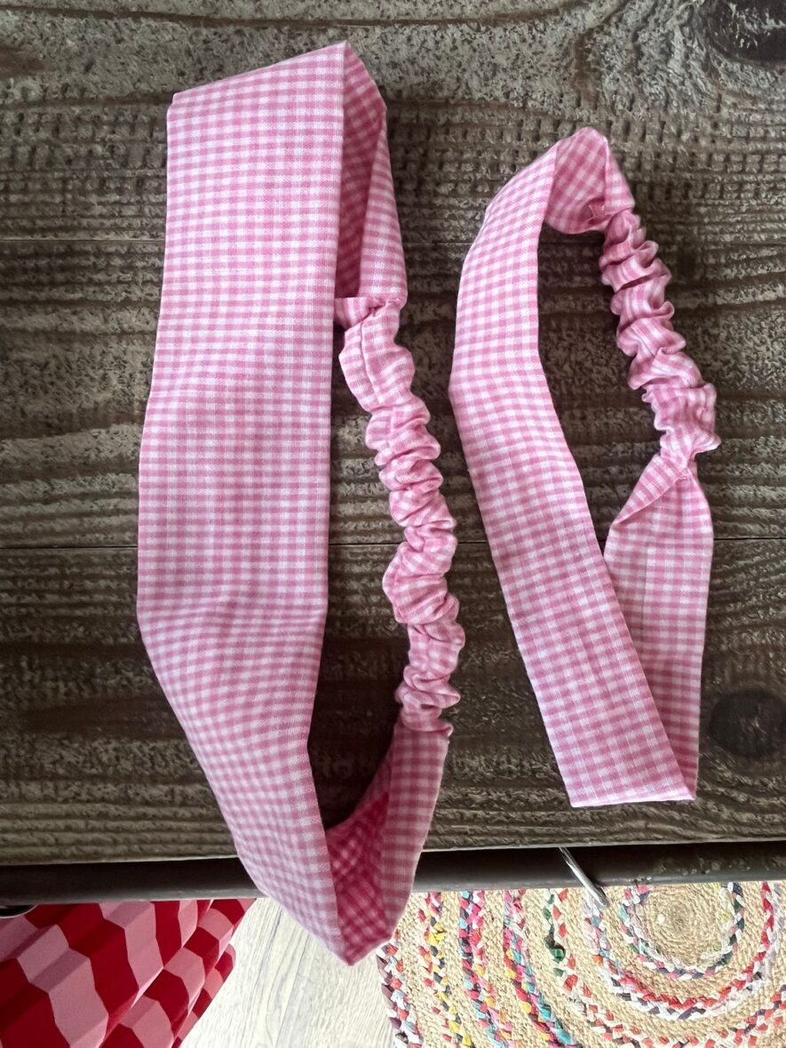 Headband – vichy rose – adulte