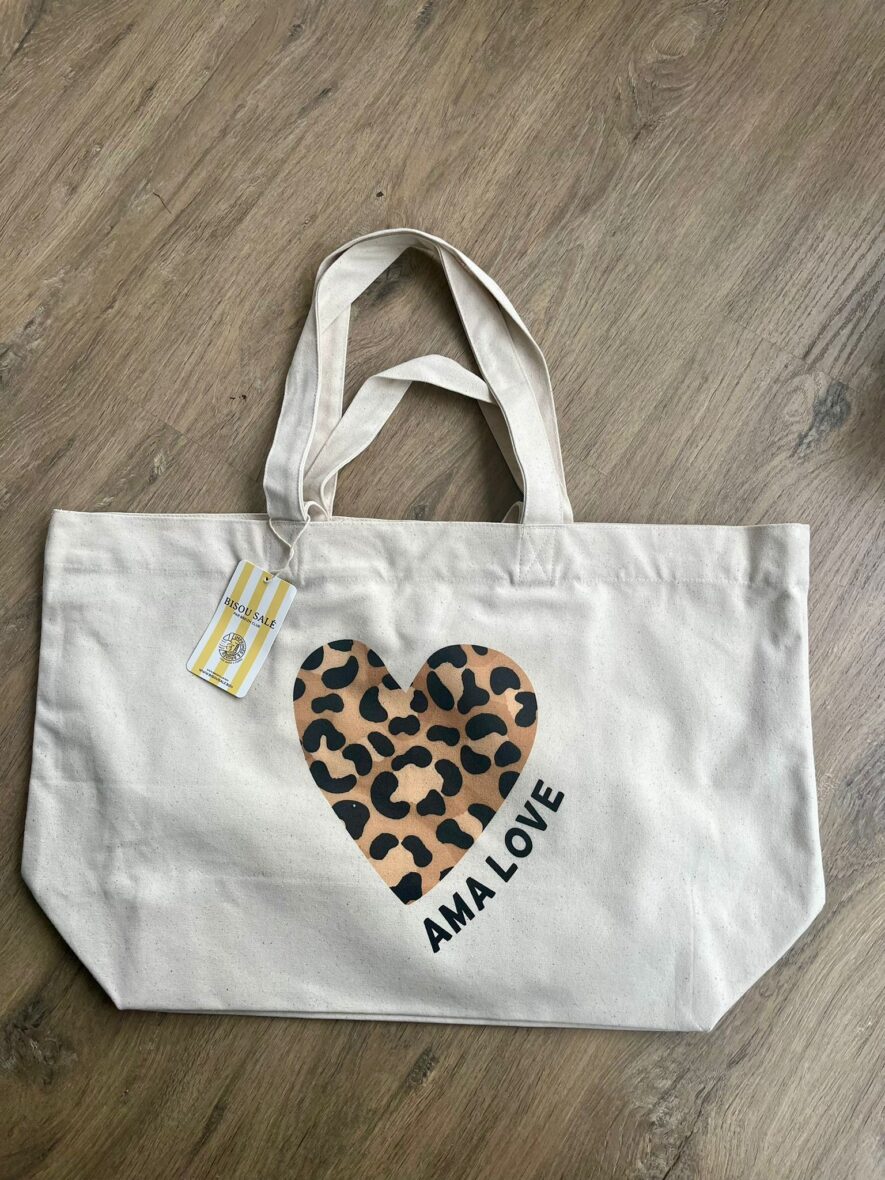 Sac cabas coeur léopard AMA LOVE