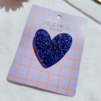 broche paillettes bleu