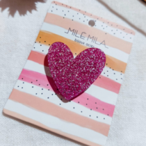 broche paillettes rose