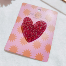 broche paillettes rouge