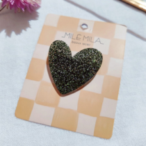 broche verte paillette