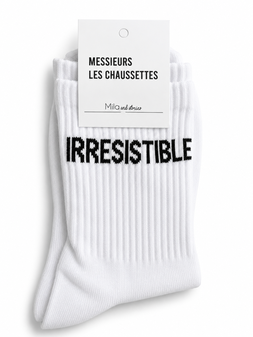 Chaussettes blanches « Irrésistible » pour homme