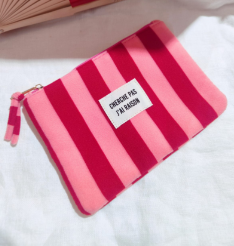 Grande pochette cherche pas, j’ai raison rose rouge