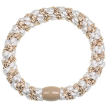 kknekki white beige glitter stripe