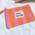 Petite pochette j'peux pas, j'ai la flemme - rose orange