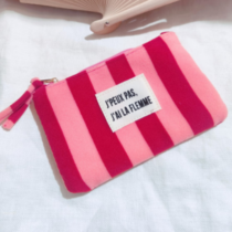 pochette petite la flemme rose rouge