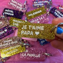 porte clefs paillettes je t'aime papa