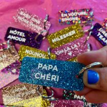 porte clefs paillettes papa chéri