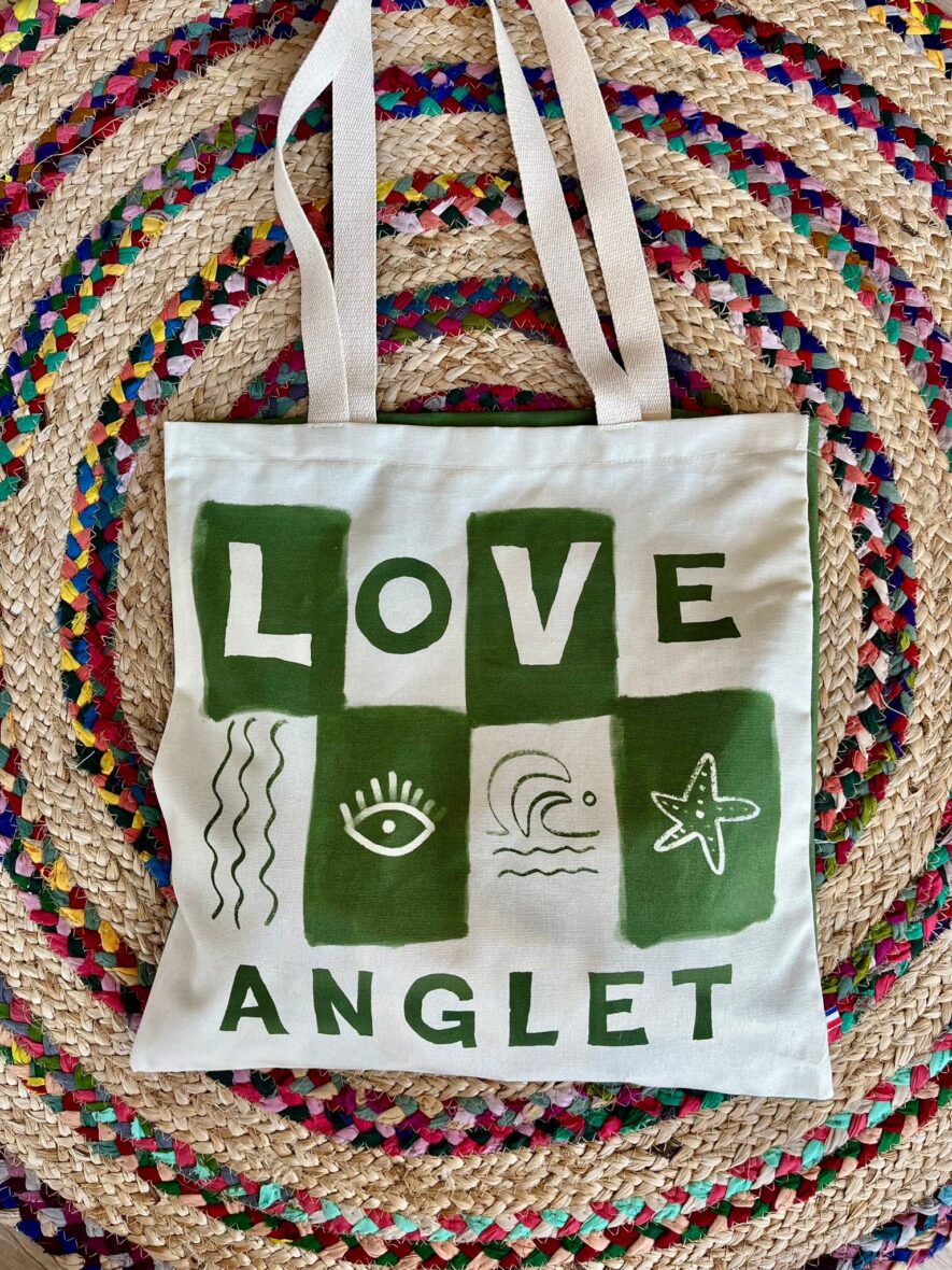 Totebag Love Anglet vert