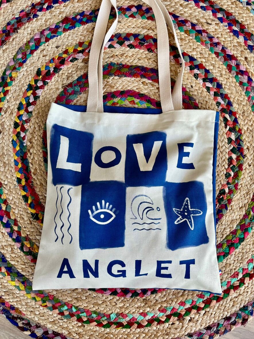Totebag Love Anglet bleu