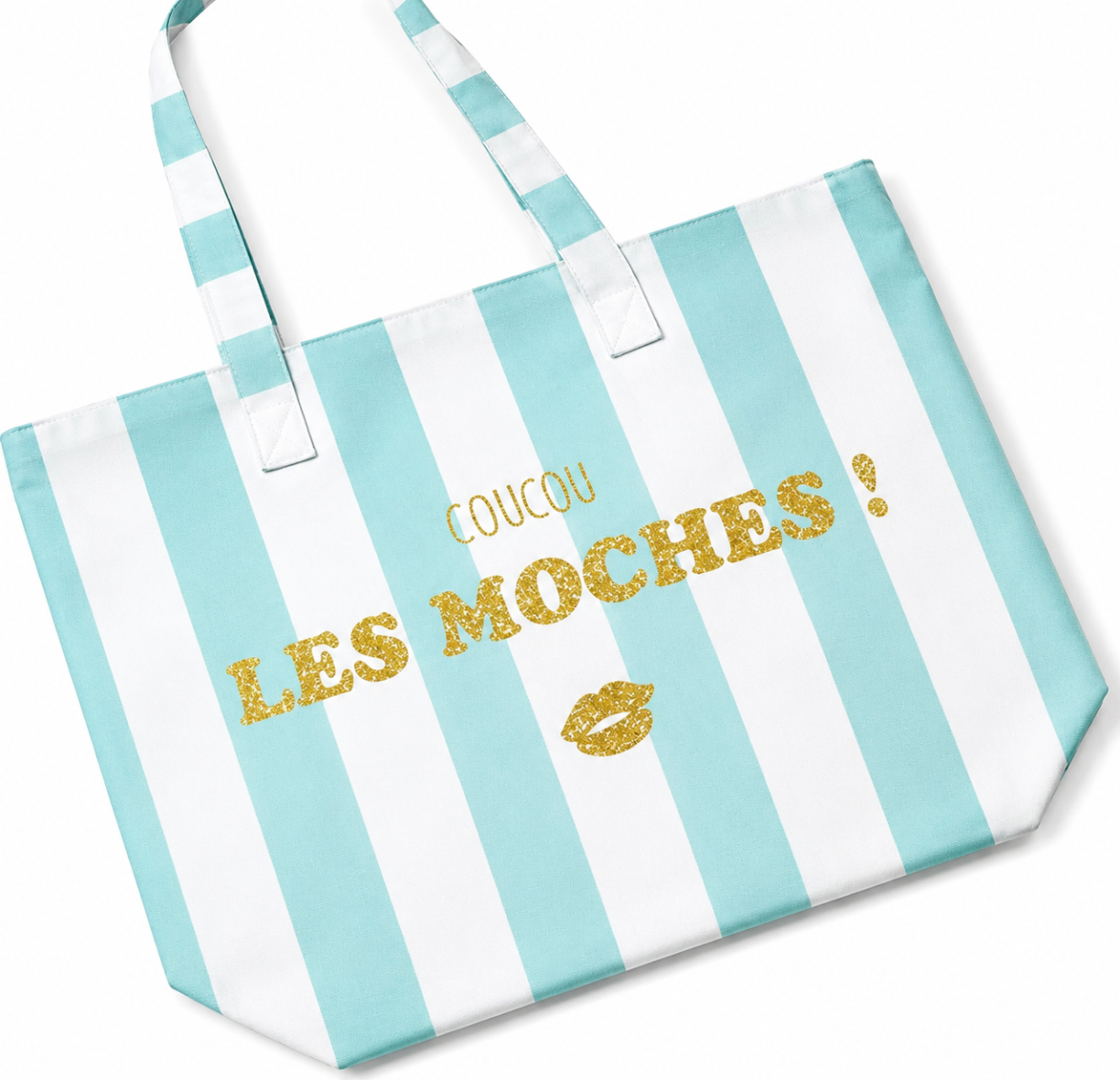 Cabas de plage « Coucou les moches »