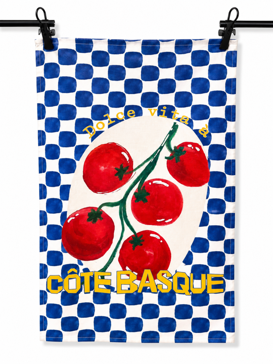 Torchon coton « Dolce vita côte basque »