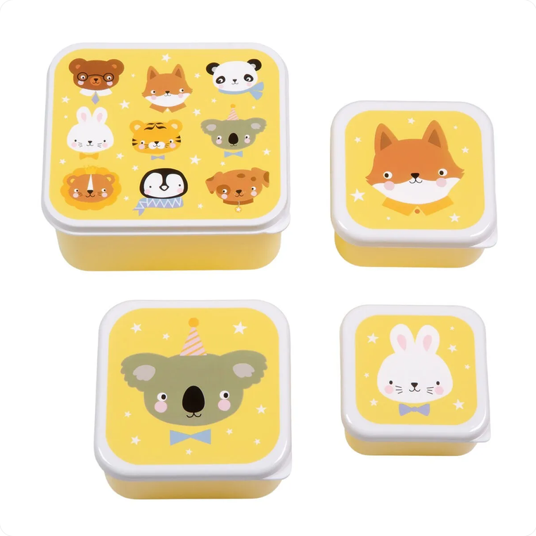 Boîtes à goûter gigognes amis des animaux – Lot de 4