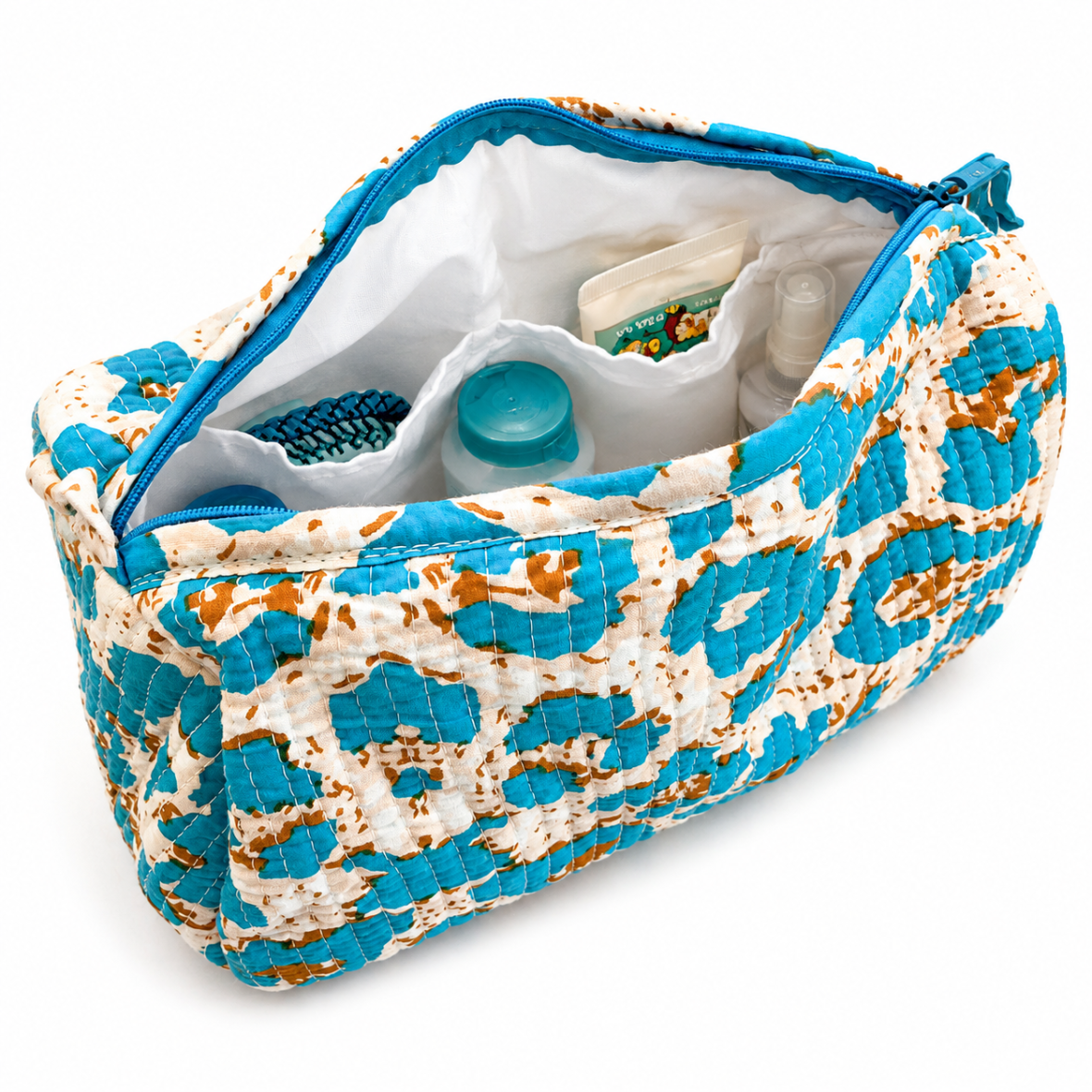trousse-matelassée-léopard-bleu