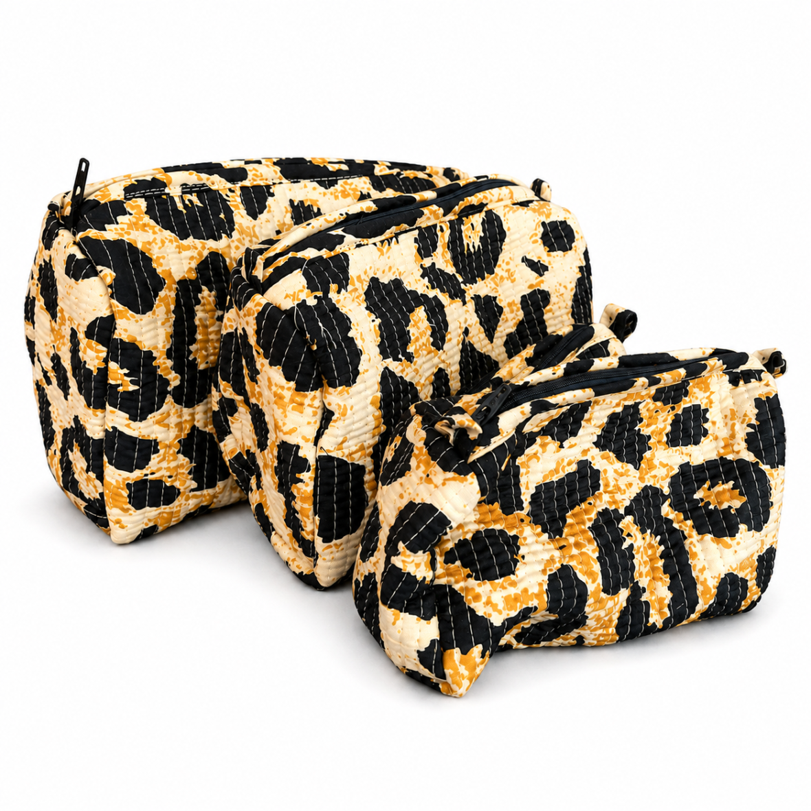 trousses-leopard-noire-matelassées-3-tailles