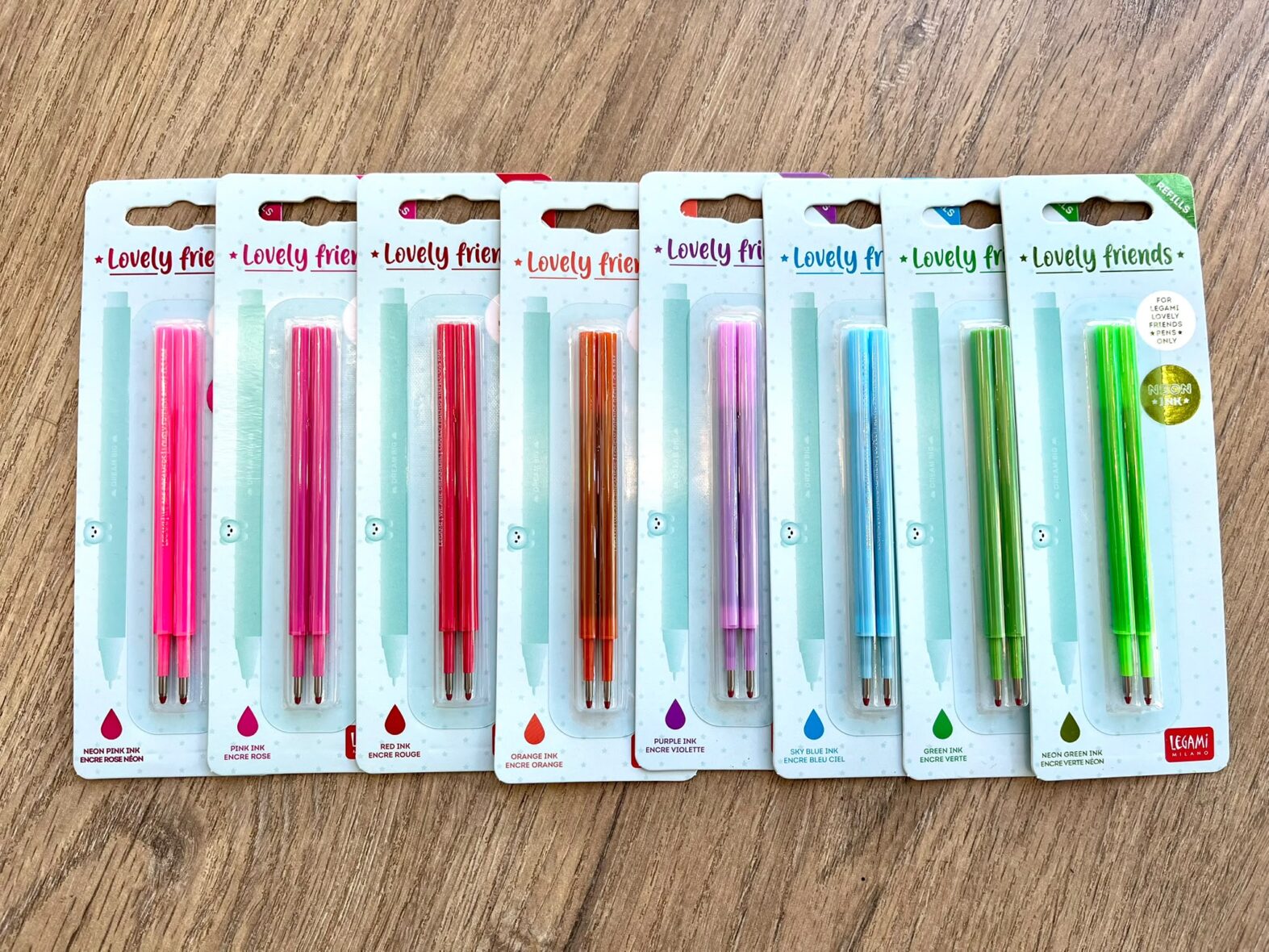 Recharges pour stylo gel Legami Lovely Friends – Couleurs au choix
