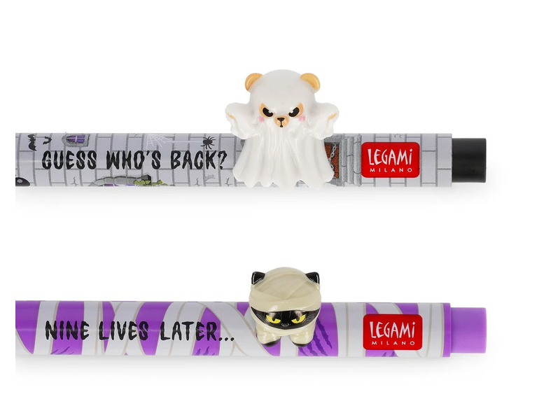 PRÉCOMMANDE – Set 2 stylos gel Legami Halloween Lovely Friends – Spooky Party