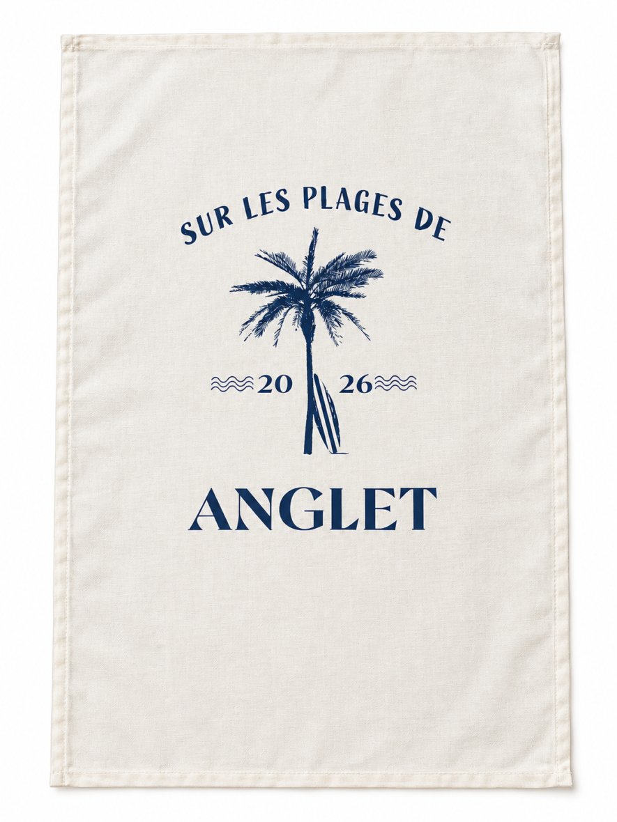 Torchon coton “Sur les plages d’Anglet” – Made in France