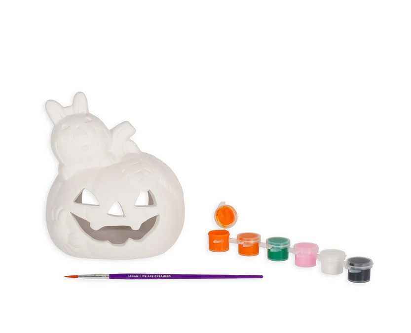 Kit créatif Halloween – Bougeoir citrouille à peindre